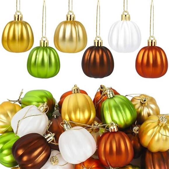 24 PCS‎ Fall Pumpkin Ornaments: Mini Hanging Decor for Halloween & Thanksgiving - Picture 8 of 8